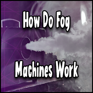 How do fog machines create artificial mist in theatrical, entertainment, or special effects settings?