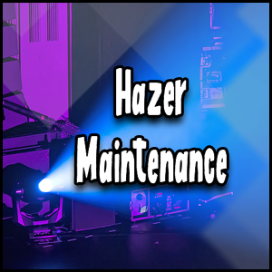 Hazer maintenance and cleaning tips logo displayed on a computer screen.